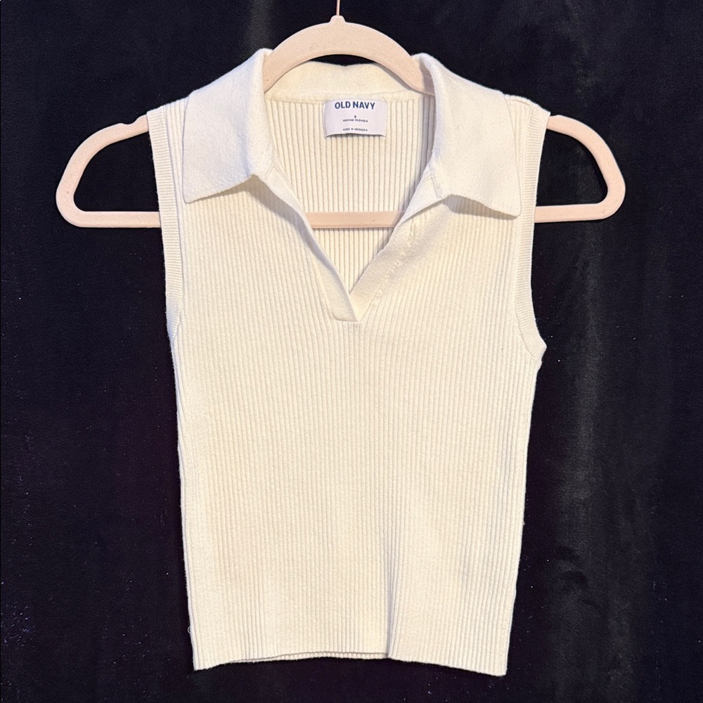 Old Navy Women's Ivory Ribbed Tank Top